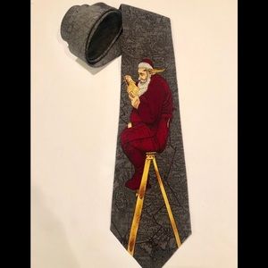 NORMAN ROCKWELL SANTA - 100% SILK TIE